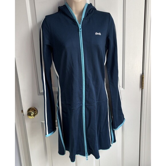 Le Tigre Classic Blue Athletic Dress Hooded Tennis Pickleball Size M - Picture 3 of 14